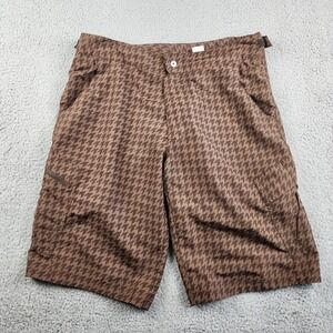 Fox Racing Shorts Mens 34 Brown Y2K Houndstooth Mountain Bike MTB Skater Pad